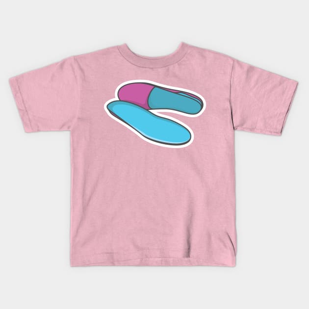 Comfortable shoes arch support insoles Sticker vector illustration. Fashion object icon concept. Two-layered shoe arch support insole sticker design icon with shadow. Kids T-Shirt by AlviStudio